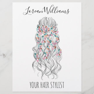 Flyer Novia Pastel Elegante Cabello Ondulado Estilismo F