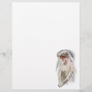 Flyer Novia Victoriana Vintage con Biblia Harrison Fishe