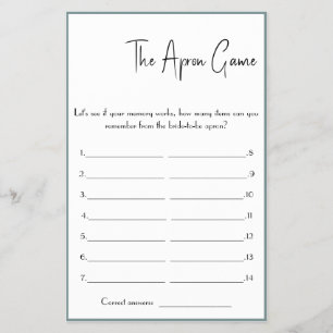 Flyer Novias Apron - Volador de juegos de ducha