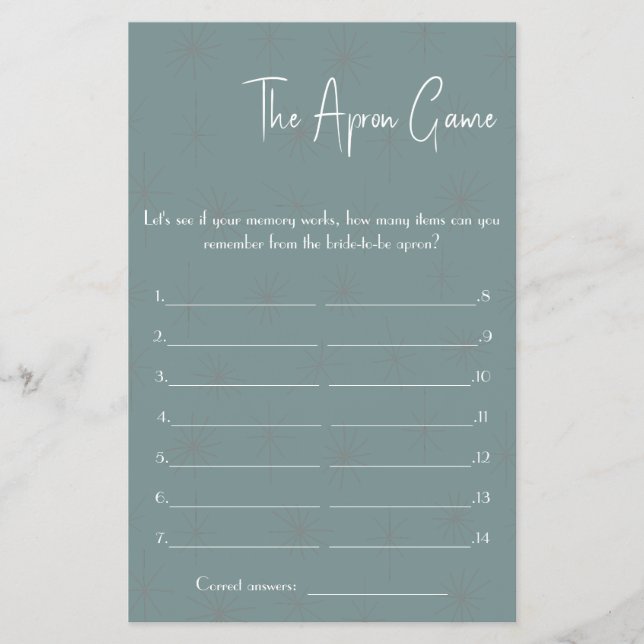 Flyer Novias Apron - Volador de juegos de ducha (Frente)