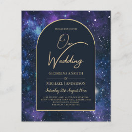 Flyer NUDGET Starry Night Purple Blue Wedding INVITE