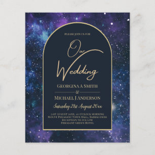 Flyer NUDGET Starry Night Purple Blue Wedding INVITE