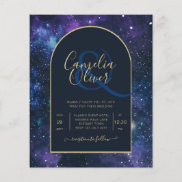 Flyer NUDGET Starry Night Purple Blue Wedding INVITE