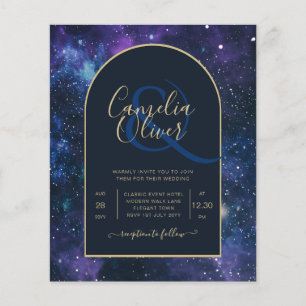 Flyer NUDGET Starry Night Purple Blue Wedding INVITE