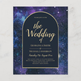 Flyer NUDGET Starry Night Purple Blue Wedding INVITE
