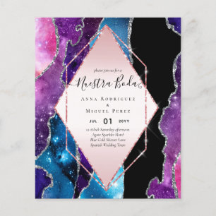 Flyer Nuestra Boda AGATE Gold Spanish Wedding INVITE