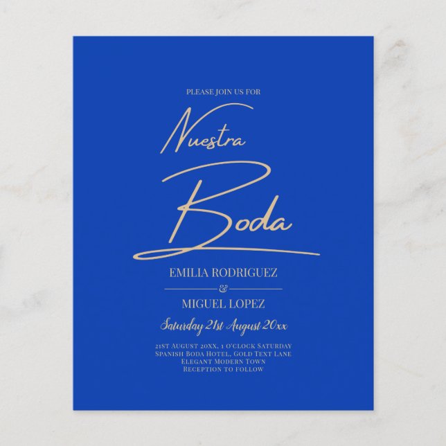 Flyer NUESTRA BODA Blue Monocrome Boda NVITE (Frente)
