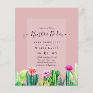 Flyer Nuestra Boda CACTI Fiesta España Wedding INVITE