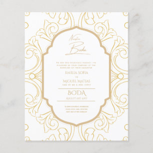 Flyer Nuestra Boda GOLD Frame España Wedding INVITE