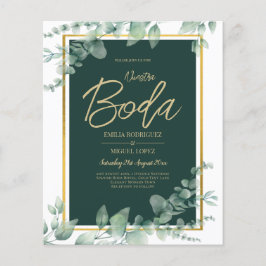Flyer Nuestra Boda Greenery BODA español QR CODE