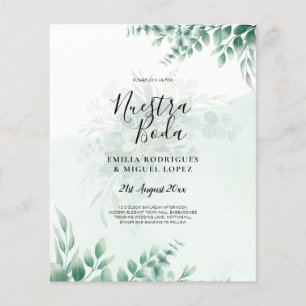 Flyer NUESTRA BODA Greenery Invitación de BODA española