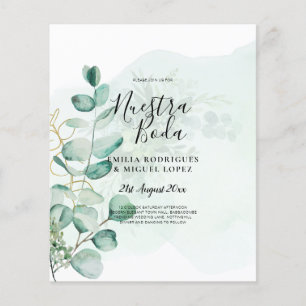 Flyer NUESTRA BODA Greenery Invitación de BODA española
