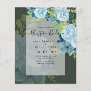 Flyer NUESTRA BODA PRESUPUESTO Dusty Blue Floral