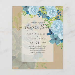 Flyer NUESTRA BODA PRESUPUESTO Dusty Blue Floral