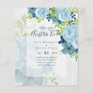 Flyer NUESTRA BODA PRESUPUESTO Dusty Blue Floral