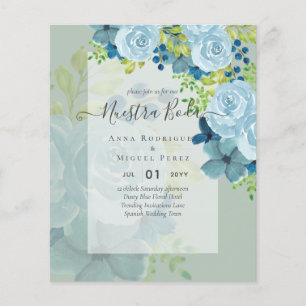 Flyer NUESTRA BODA PRESUPUESTO Dusty Blue Floral