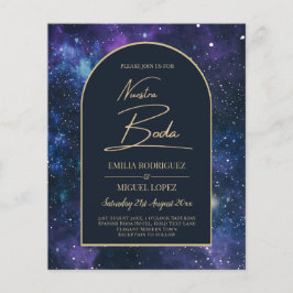 Flyer NUESTRA BODA Starry Night Purple Blue INVITE