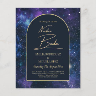 Flyer NUESTRA BODA Starry Night Purple Blue INVITE