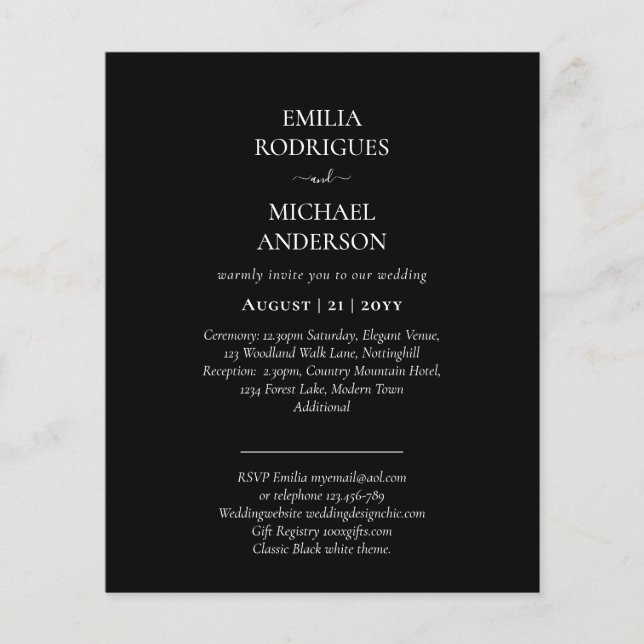 Flyer Nuestra Boda Tipografía Moderna INVITACIÓN MUCHOS  (Frente)