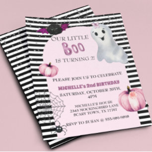 Flyer Nuestra pequeña fiesta de cumpleaños rosa del fant