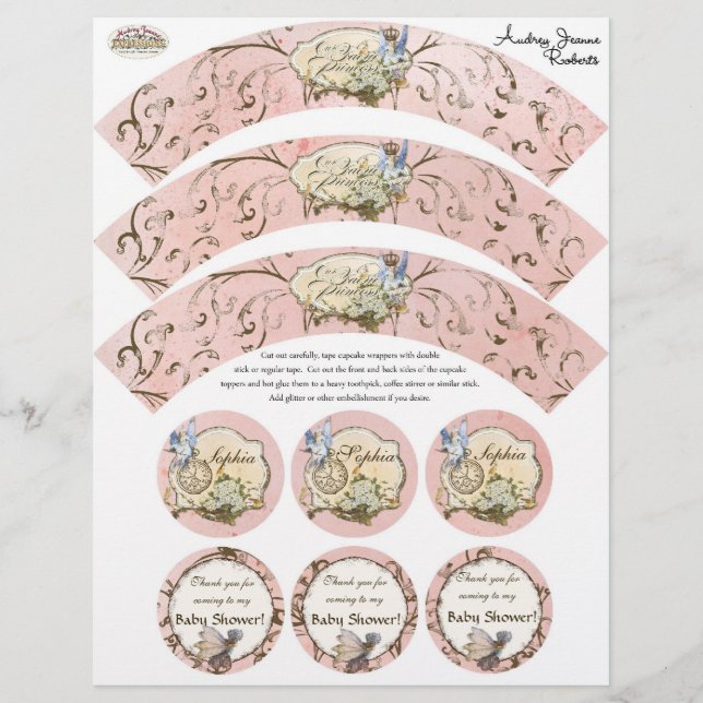 Flyer Nuestra Princesa Faerie, Envoltura De Torta De Bab (Frente)