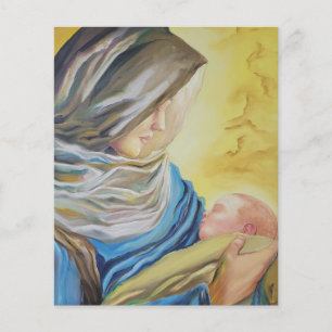 Flyer Nuestra Señora del Silencio agarrando al bebé Jesú