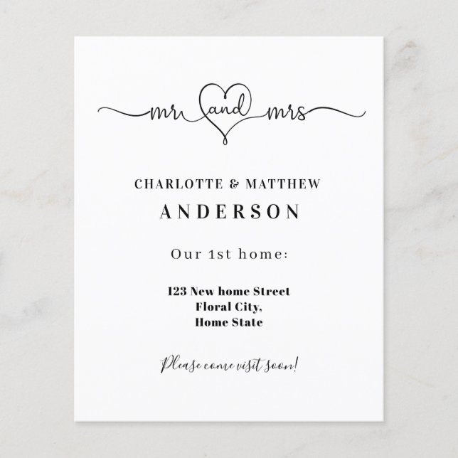 Flyer Nueva casa recién casada dirección invitación móvi (Frente)