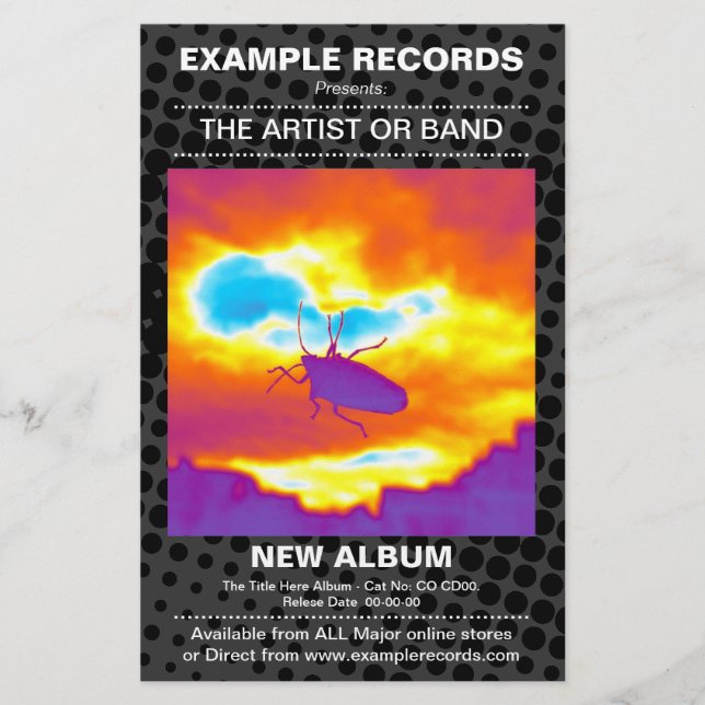 Flyer Nuevo lanzamiento de álbum - HT punto texturizado (Frente)