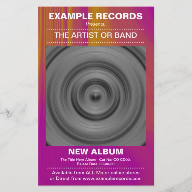 Flyer Nuevo lanzamiento de álbumes - Color texturizado (Frente)