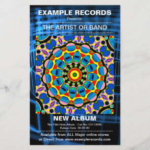 Flyer Nuevo lanzamiento de álbumes - Espiral azul textur