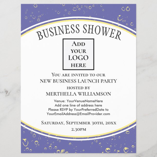 Flyer Nuevo LOGO de negocios elegante (Frente)