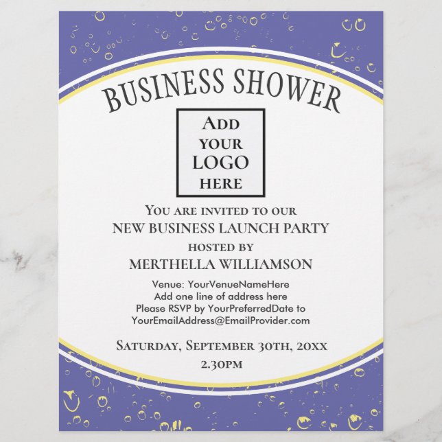 Flyer Nuevo LOGO de negocios elegante (Frente)