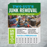 Flyer Número de teléfono de eliminación de correo no des<br><div class="desc">Señal de patio de eliminación de basura en rojo y negro</div>