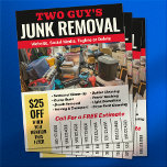 Flyer Número de teléfono de eliminación de correo no des<br><div class="desc">Señal de patio de eliminación de basura en rojo y negro</div>