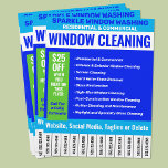 Flyer Números de teléfono de limpieza de ventanas<br><div class="desc">Volante de limpieza de ventanas</div>