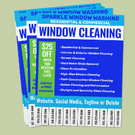 Flyer Números de teléfono de limpieza de ventanas