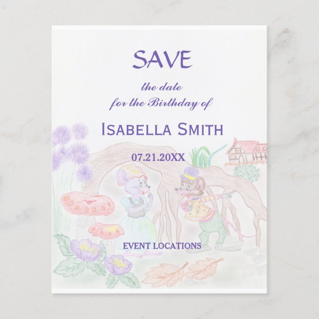 Flyer Obras de arte de niños personalizados, dos ratones (Frente)