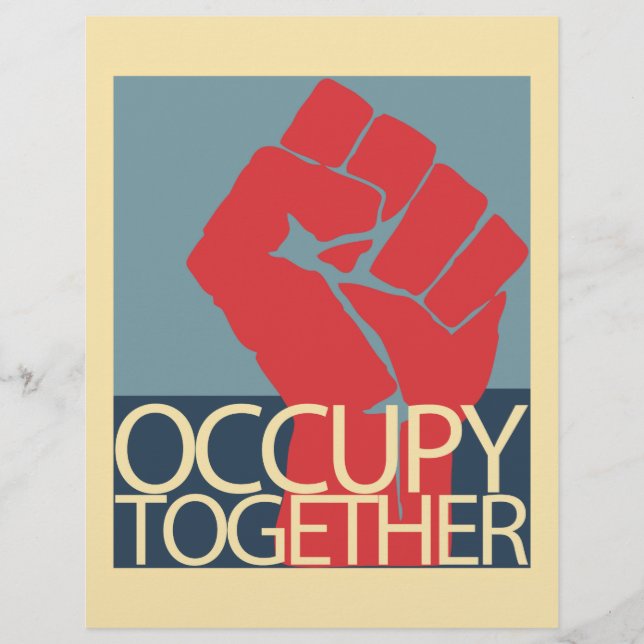 Flyer Occupy juntos protestan contra el arte Occupy Wall (Frente)