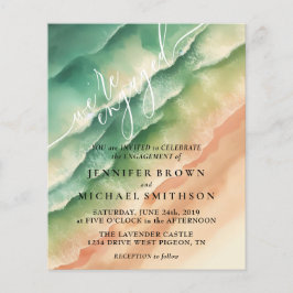 Flyer Ocean Beach Watercolor Summer Sun Set