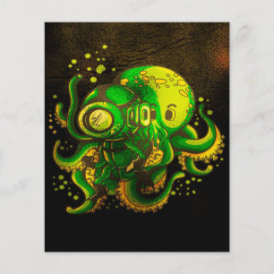 Flyer Octopus de arte moderno   Océano misterioso