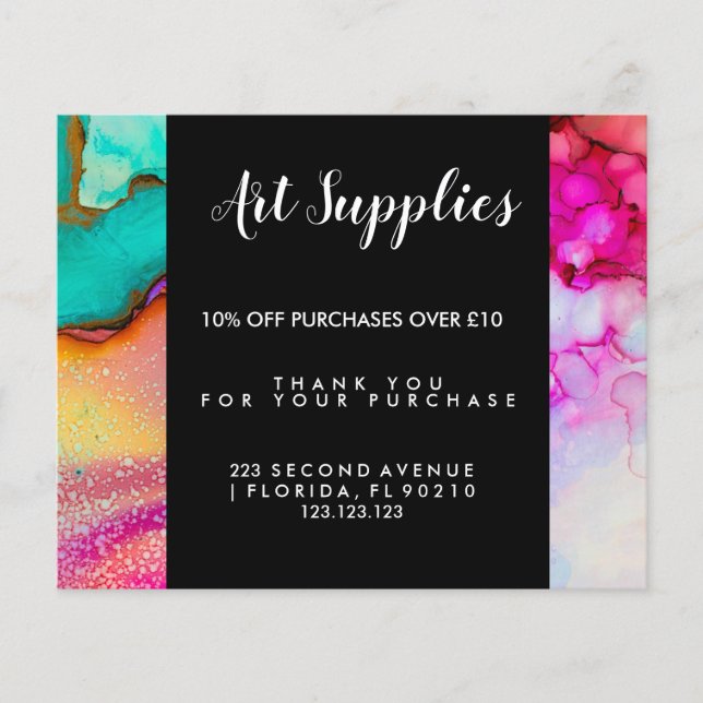 Flyer Oferta de cupón de negocio marketing nueva direcci (Frente)