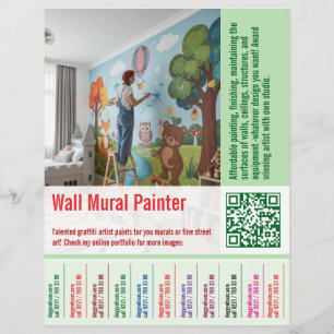 Flyer oferta de trabajo de pintor de mural de pared Arra