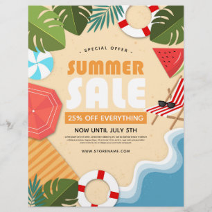 Flyer Oferta de venta al por menor de verano anuncio de