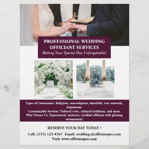 Flyer Oficiante de Boda Moderna