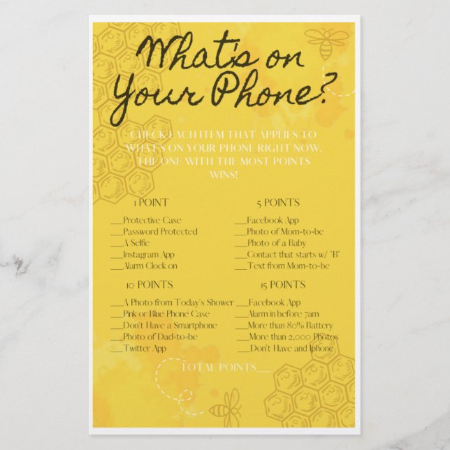 Flyer Oh Babee ¿Qué hay en tu juego de teléfono? (Frente)