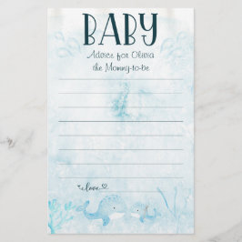Flyer Oh Baby Bajo el Mar Baby Shower Consejos para Padr