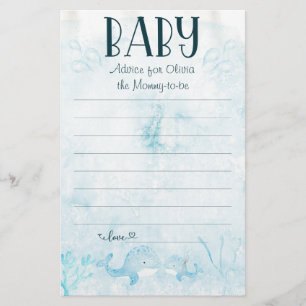Flyer Oh Baby Bajo el Mar Baby Shower Consejos para Padr