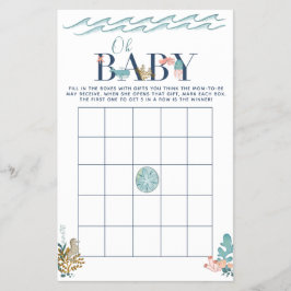 Flyer Oh Baby Under Sea Baby Shower Bingo