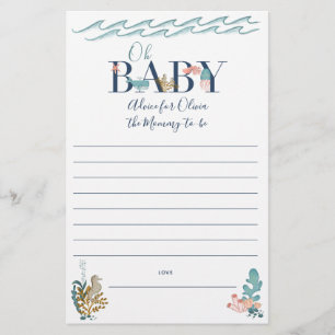 Flyer Oh Baby Under Sea Baby Shower Parent Advice