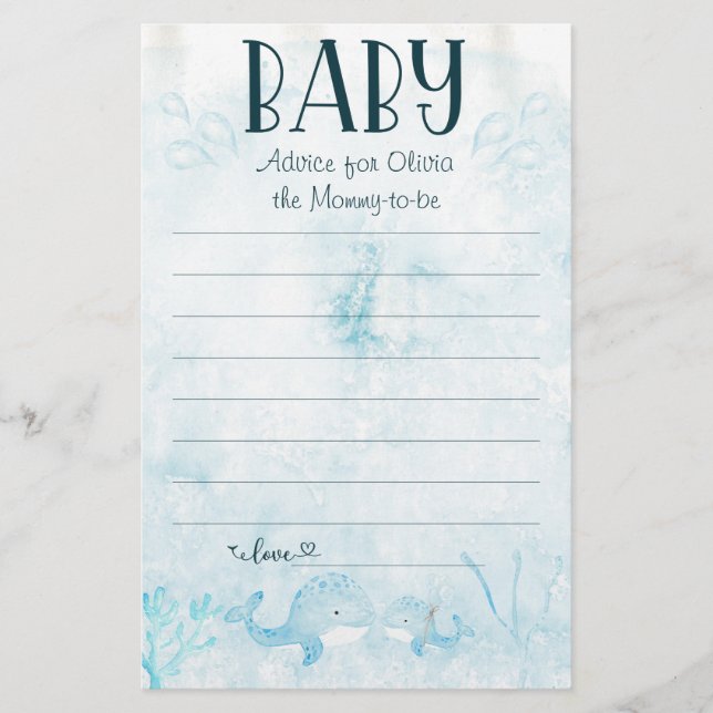 Flyer Oh Baby Under Sea Baby Shower Parent Advice